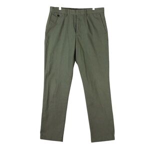 Wallace & Barnes Officers Chino Pants Mens 32x32 Green Slim Fit Casual